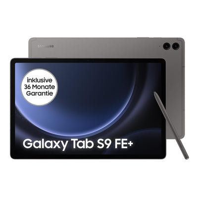 Samsung Galaxy Tab S9 FE+ Android-Tablet, 31,5 cm / 12,4 Zoll Display, 128 GB Speicher, Mit Stift (S Pen), Lange Akkulaufzeit, WiFi, Grau, Inkl. 36 Monate Herstellergarantie [Exklusiv bei Amazon]