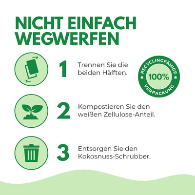 AIRNEX Biologisch Abbaubarer Spülschwamm 10er Set – Kompostierbarer Naturschwamm Aus Zellulose und Kokosfasern Mit Topfreiniger– Umweltfreundlicher Putzschwamm – Geruchloser Küchenschwamm Sponge