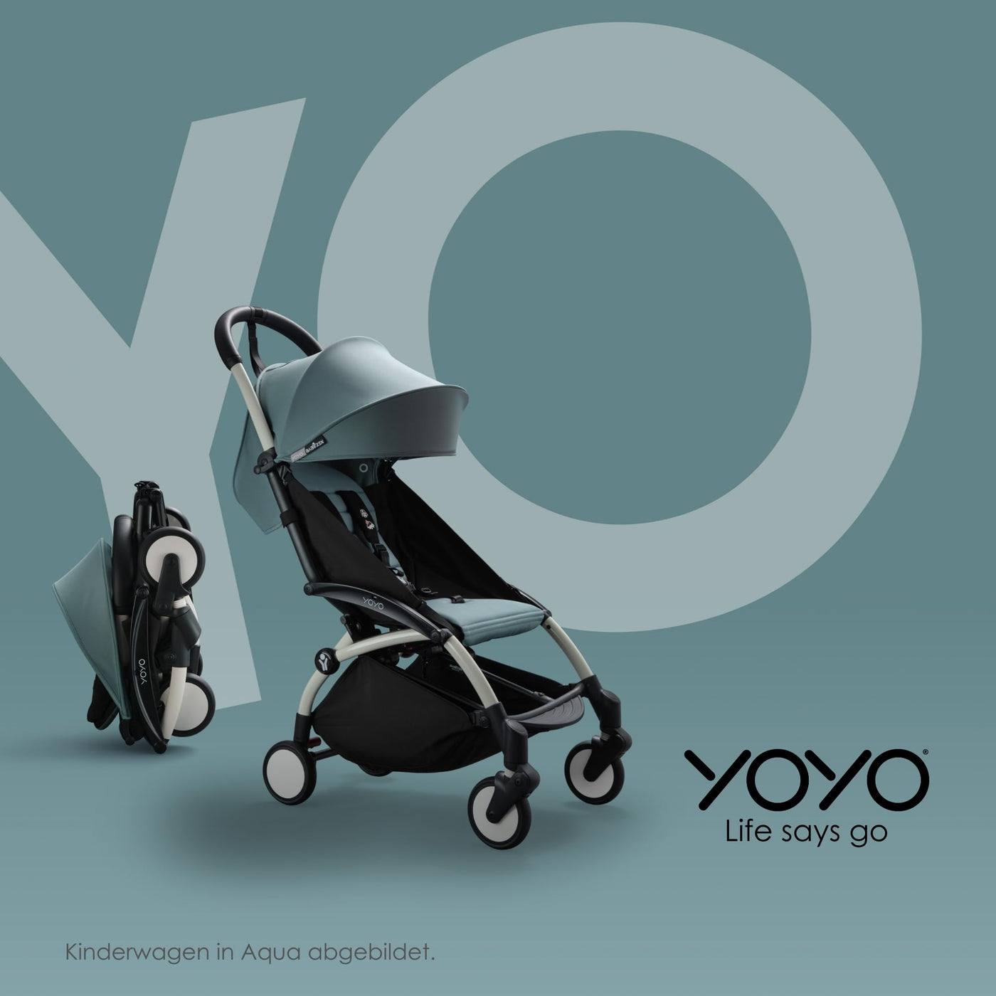 BABYZEN YOYO2 Kompletter Kinderwagen - Inklusive YOYO 0+ Neugeborenen Set (Taupe), Kinderwagengestell (White) & 6+ Textilset (Taupe) - für Kleinkinder bis 22 kg