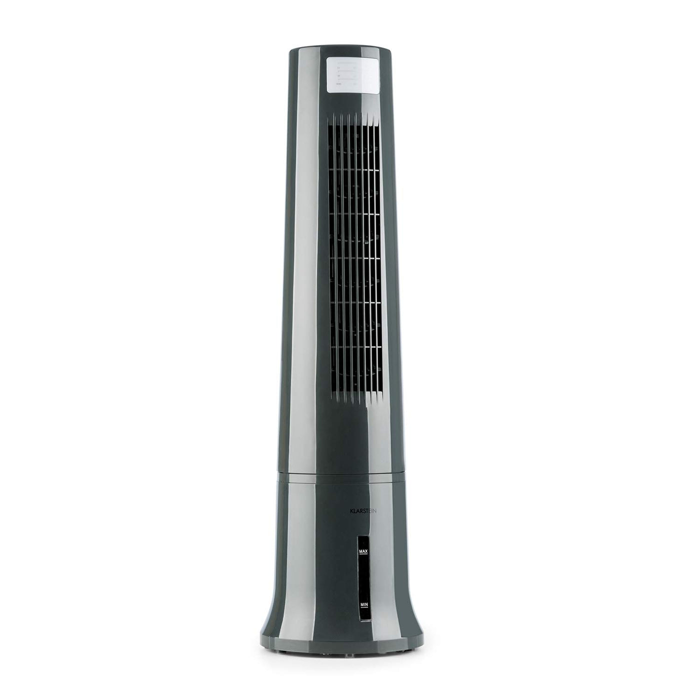 Klarstein Klimaanlage ohne Abluftschlauch, 4-in-1 Air Cooler, Leiser Ventilator, Luftbefeuchter & Nachtmodus, Mobiles Klimagerät mit Wasserkühlung, Luftkühler 40 Watt, Luftstrom 530m³/h, Silbergrau