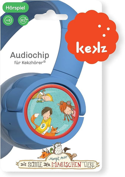 Kekz Starterset: Kekzhörer blau inkl. Cookie Crew Hörspiel & Wunderkekz, Amazon exklusiv mit 2x Audiochip „Die Schule der magischen Tiere“, Kopfhörer für Kinder, Reisekopfhörer für unterwegs & zuhause