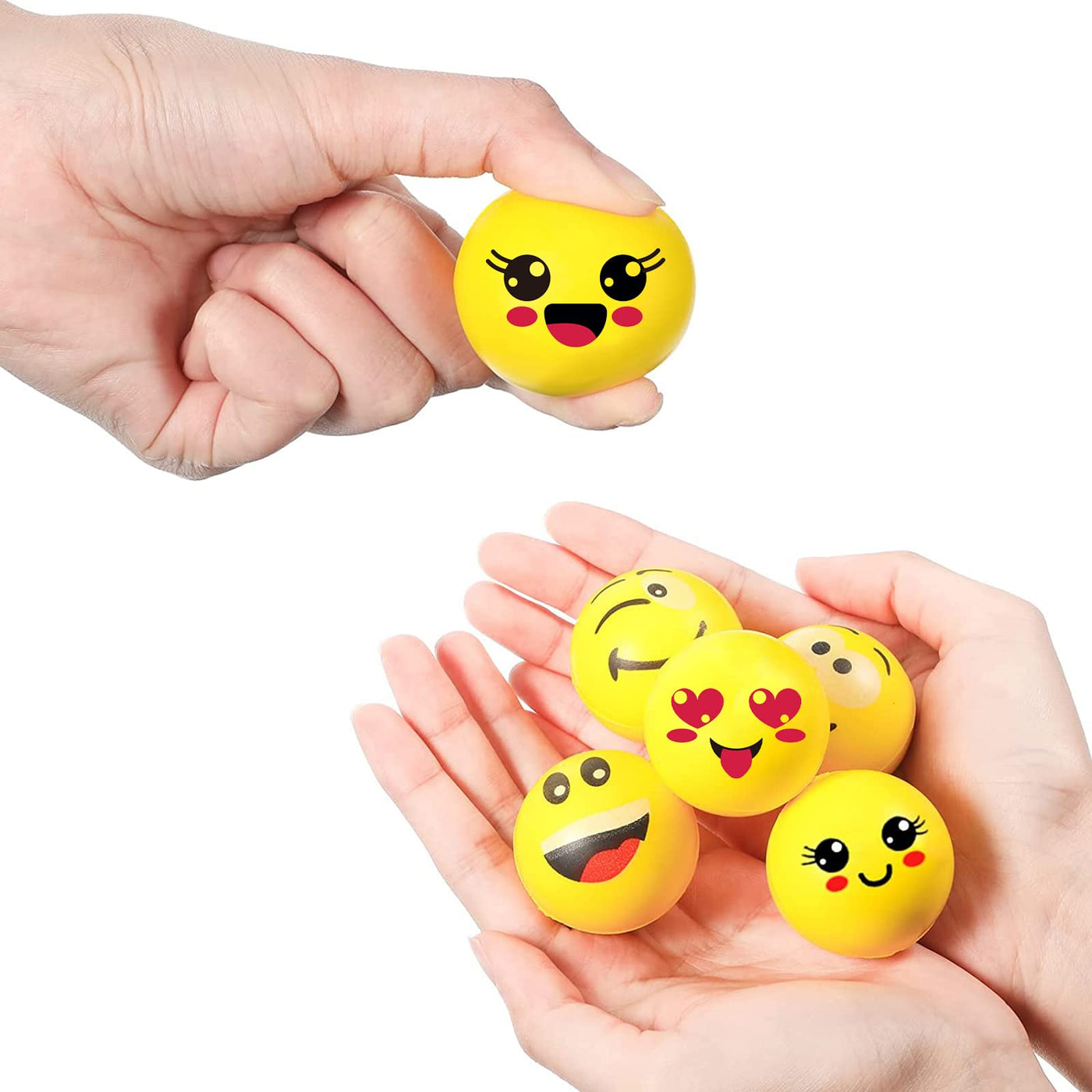 30 Stück Antistressball für Kinder Erwachsene Lächeln Gesicht Stress Bälle 1,6 Zoll Mini Schaum Stressabbau Bälle Stressabbau Spielzeug für Kindergeburtstag Mitbringsel (Niedlicher Stil)