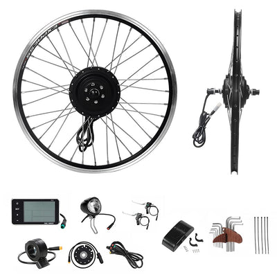 YOSE POWER Elektrofahrräder Hub Motor Front Wheel 36V250W 20" Fahrrad E-Bike Conversion Kit 20 Zoll schwarz mit LCD Display