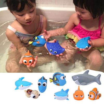 Baby Badespielzeug, Finden Dory Nemo Spritzen Spielzeug Bath Squirters Badespielzeug für Baby- und Kleinkindspielzeug Duschen und Schwimmen (6 Stück)