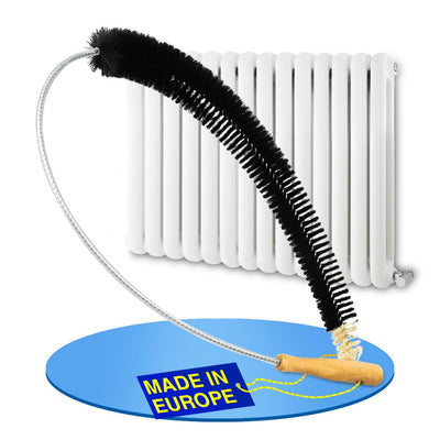 MaxxGoods Heizkörperbürste - 120 cm - Heizungsbürste mit Ziegenhaar Borsten - Ideal für die Reinigung von Flachheizkörpern