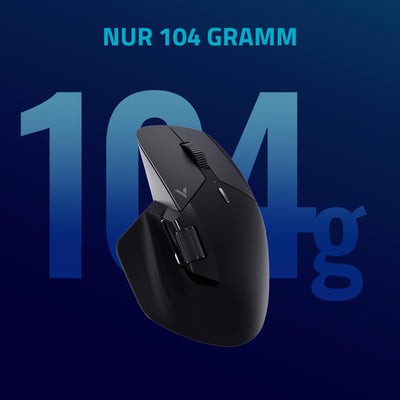 Rapoo VT0PRO kabellose 2,4 GHz High-Performance Gaming-Maus mit 26000 DPI optischem Sensor, 50 G Beschleunigung, 650 IPS, bis zu 160h Akkulaufzeit, PC/Mac - Schwarz
