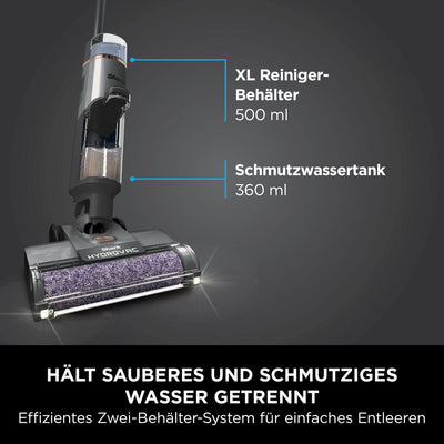 Shark HydroVac Kabelloser Hartbodenreiniger mit antimikrobieller Bürstenrolle, Mehrzwecklösung geruchsneutralisierend, selbstreinigender Bodenreiniger, saugt & wischt, Grau WD210EU