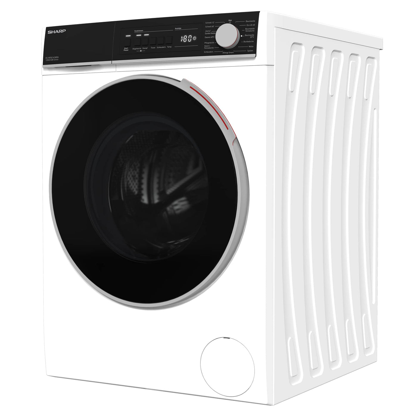 Sharp ES-NFB214CWDA-DE Waschmaschine Frontlader/A / 12 kg / 1400 U/min. / 15 Programme mit Dampffunktion/Weiß