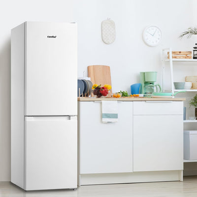 Comfee RCB169WH2(E) Kühl-/Gefrierkombination/150 cm Höhe/Low Frost/Einstellbare Kühlschranktemperatur/LED-Licht/195 kWh/Jahr/115L Kühlteil/59L Gefrierteil/Weiß
