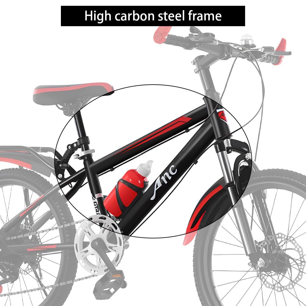 20" 22" Zoll Kinder Jungen Fahrrad Mountainbike Fahrrad Federgabel 7 Gang MTB Bike Hartstahl Citybike Scheibenbremse System Kinderfahrrad