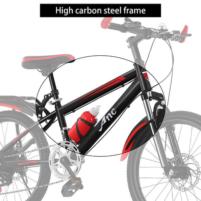 20" 22" Zoll Kinder Jungen Fahrrad Mountainbike Fahrrad Federgabel 7 Gang MTB Bike Hartstahl Citybike Scheibenbremse System Kinderfahrrad