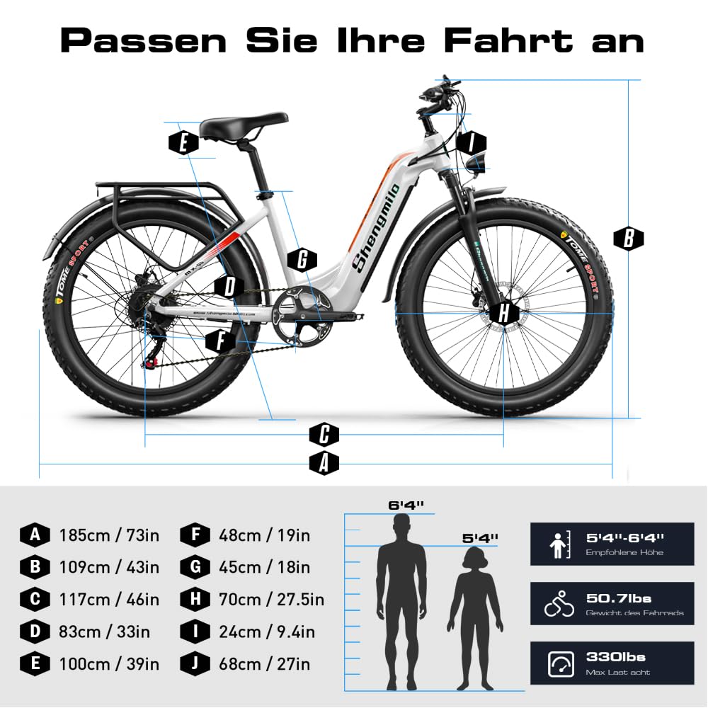 Shengmilo E Bike Herren,Mountainbike,80NM,48V 17.5AH Batterie,26 Zoll E Bike Damen,7-Gang Getriebe mit LCD-Display,Dual Shock Elektrofahrrad,Citybike,COC,CE (MX06)