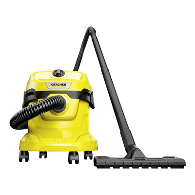 Kärcher Nass-/Trockensauger WD 2 Plus V-12/4/18/C, inkl. Patronenfilter, Vliesfilterbeutel, 1.000 W, Kunststoffbehälter: 12 l, Saugschlauch: 1,8 m, Blasfunktion, Boden- und Fugendüse, Schwarz, Gelb