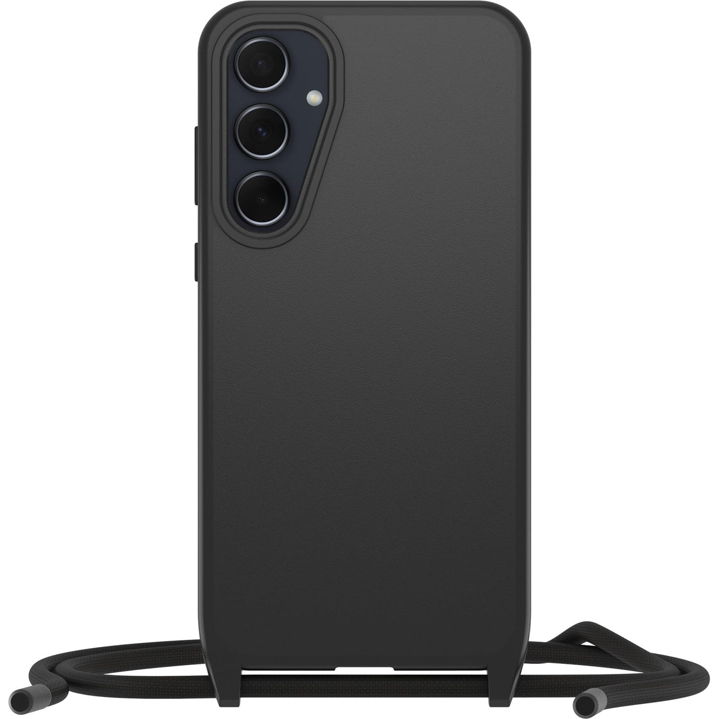 OtterBox React Necklace Hülle für Samsung Galaxy A35 5G, ultraschlanke, schützende Hülle mit Verstellbarer und Abnehmbarer Handykette, Getestet nach Militärstandard, Schwarz
