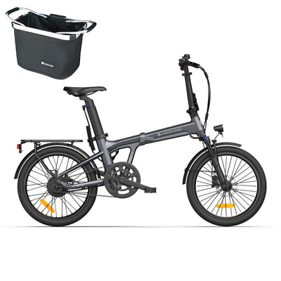 ADO E-Bike Air 20Ultra E-Fahrrad Faltbar, klapprad Riemenantrieb,Citybike, Automatische 3-Gang-Nabenschaltung – interne Schaltung, Hintermotor, ebike Damen/Herren,StVZO (Grau)