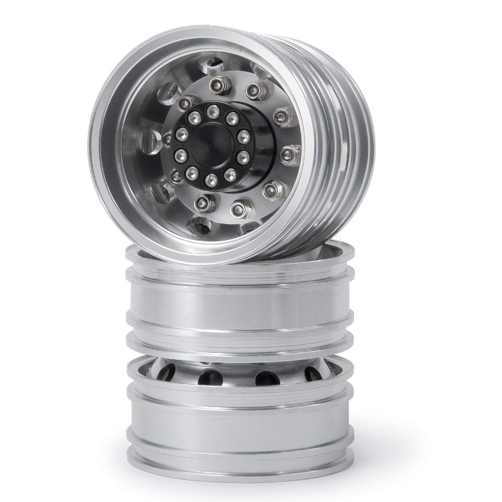 AXspeed 2 Stück Metall Rückseite Radnaben Felgen Schonen Felgen für 1/14 RC Tamiya Tractor Climbing Trailer