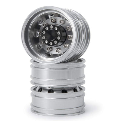 AXspeed 2 Stück Metall Rückseite Radnaben Felgen Schonen Felgen für 1/14 RC Tamiya Tractor Climbing Trailer