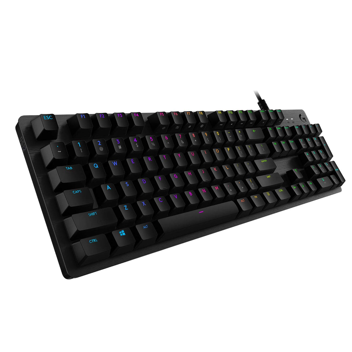 Logitech G512 mechanische Gaming-Tastatur, GX-Red Linear Switches, LIGHTSYNC RGB-Beleuchtung, USB-Durchschleife, Aluminium-Gehäuse, Programmierbare F-Tasten, US QWERTY-Layout - Schwarz