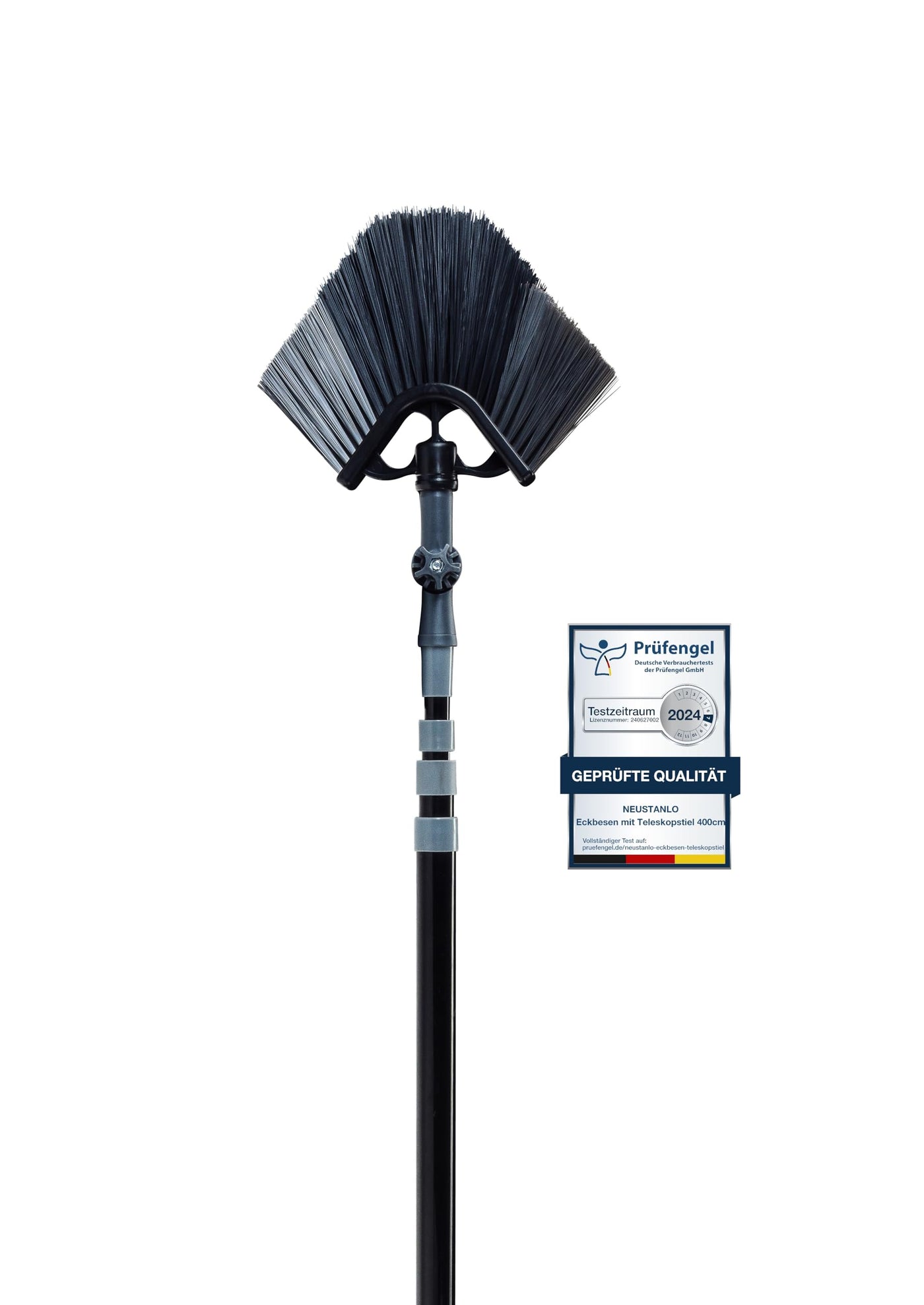 Neustanlo | Eckbesen mit Teleskopstiel | 400 cm | ausziehbar mit Stiel | farblich Sortiert | ideal für Fassadenreinigung