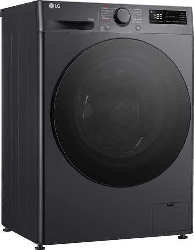 LG V5WD95SLIMB, SLIM Waschtrockner 9-5 kg, Klasse A und E, 60x53.5x85 cm, Wi-Fi, AI Direct Drive, Tiefenreinigung mit Dampf, TurboWash 360, Allergy Care, Außentür aus gehärtetem Glas, Dark Stone
