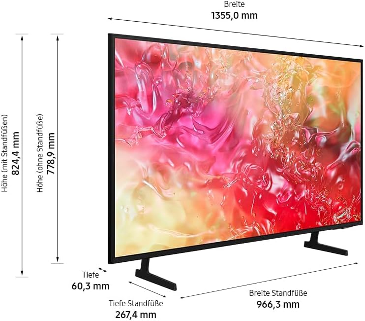Samsung Crystal UHD 4K DU7179 Fernseher 65 Zoll, Samsung TV mit PurColor, 4K Upscaling, Crystal Prozessor 4K, Smart TV, GU65DU7179UXZG, Deutsches Modell [2024]