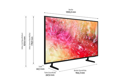 Samsung Crystal UHD 4K DU7179 Fernseher 65 Zoll, Samsung TV mit PurColor, 4K Upscaling, Crystal Prozessor 4K, Smart TV, GU65DU7179UXZG, Deutsches Modell [2024]