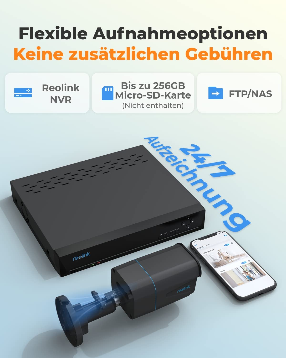 Reolink 4K Smarte PoE Überwachungskamera Aussen mit Personen-/Fahrzeug-/Tiererkennung, 8MP IP Kamera mit microSD Kartensteckplatz, Audio, IR Nachtsicht, Wasserfest, Zeitraffer, RLC-810A Schwarz