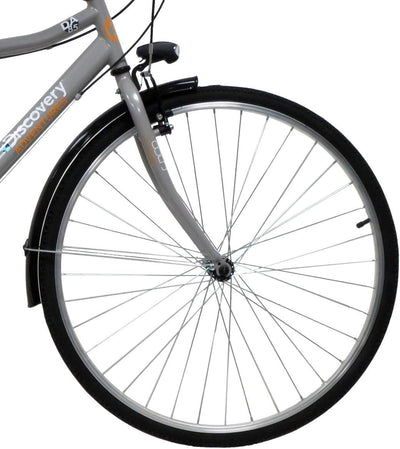 Discovery Denver Herren Trekkingrad Manhattan Herrenfahrrad (28 Zoll), Shimano 6 Gänge, Farbe Silber Metall