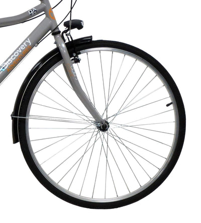 Discovery Denver Herren Trekkingrad Manhattan Herrenfahrrad (28 Zoll), Shimano 6 Gänge, Farbe Silber Metall