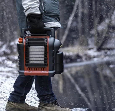 Mr Heater Tragbarer Gasheizer MH9BDF - Gasheizung mit Gasflasche - Gasheizstrahler - Räume bis zu 26M2 - Geeignet für Propan G31 und Butan/Propan G30+31 Patronen - Schwarz/Rot
