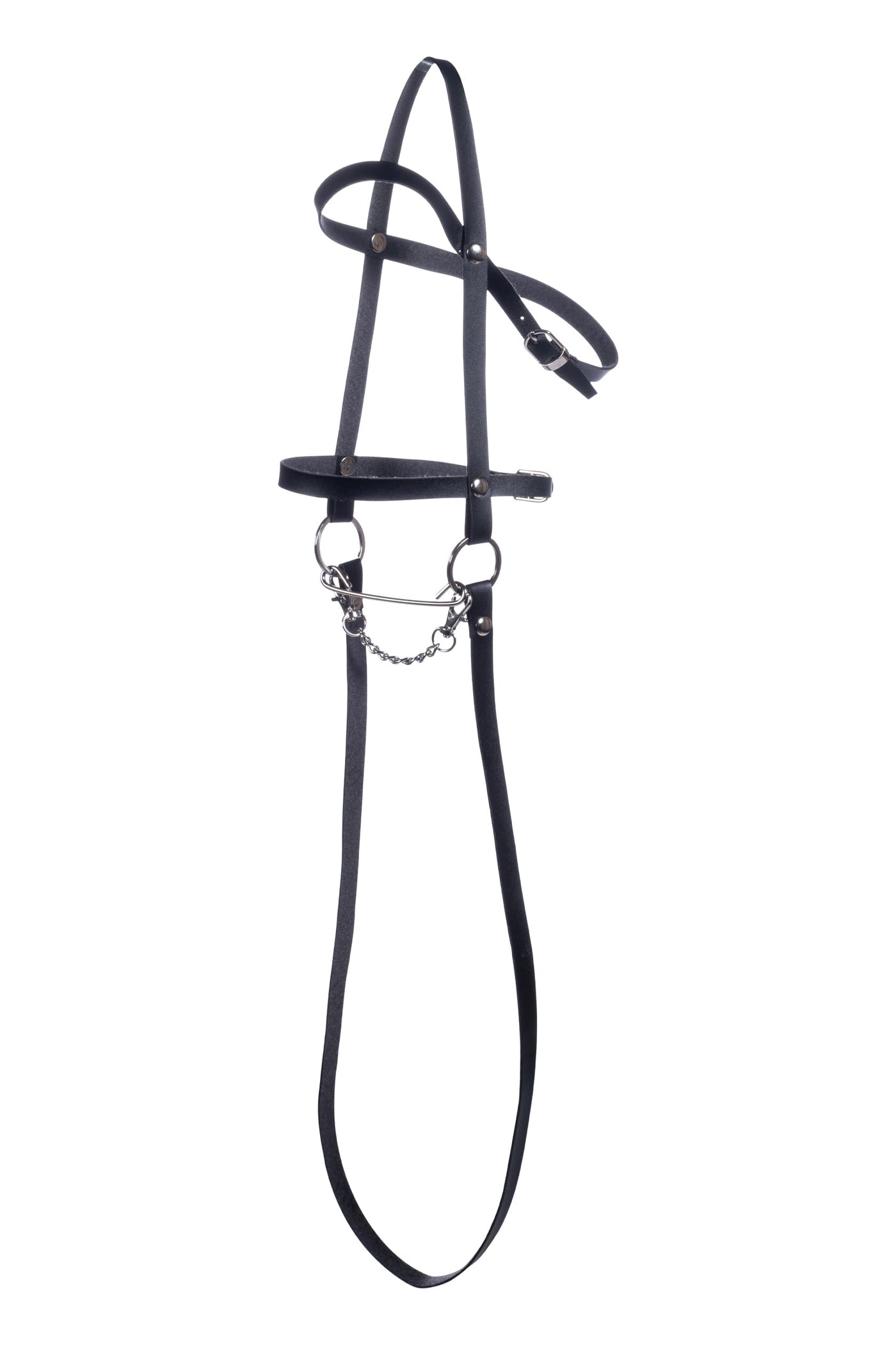 HKM Hobby Horse Beni – Steckenpferd Silbergrau, abnehmbare Trense & Lange Mähne, 40 cm Holzstiel – für Hobby Horsing Dressur & Parcours