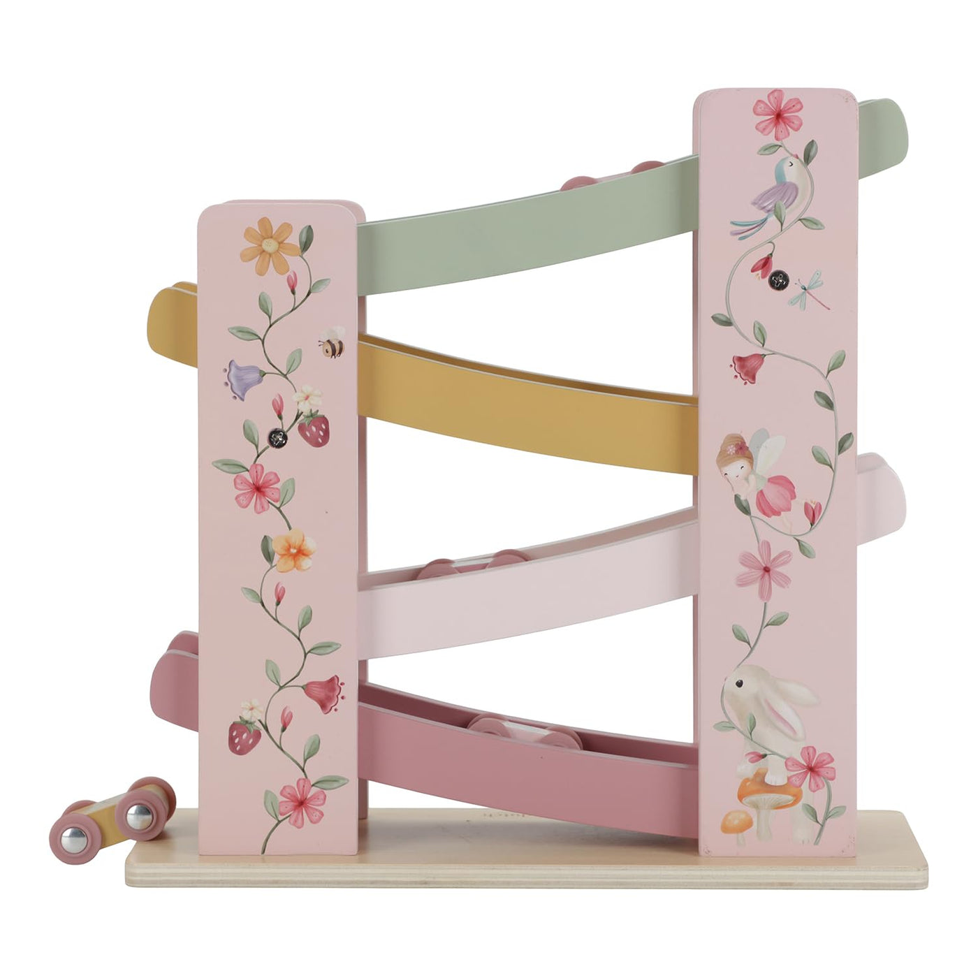 Little Dutch 7355 FSC Holz Kugelbahn Auto-Rennbahn - Fairy Garden rosa