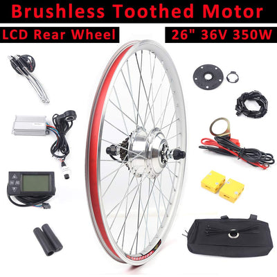 Froulaland 26 Zoll 36V 350W Elektrofahrrad Hinterrad Umbausatz E-Bike Conversion LCD Kit Ausgestattet Mit Einem Leistungsstarken Controller, Um Eine Große Stromversorgung Sicherzustellen.