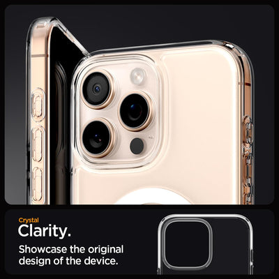 Spigen für iPhone 16 Pro Max Hülle [Anti-Yellowing] Ultra Hybrid MagFit Case Handyhülle Transparent Dünn Slim Kompatibel mit MagSafe -Weiß