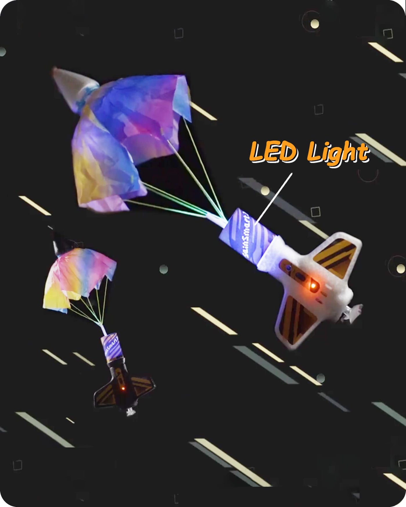 SainSmart Jr. Rakete Spielzeug – Motorisierte Rakete mit Fallschirm, Start bis zu 61 Meter, Outdoor-Spielzeug für Kinder im Alter von 8–12 Jahren (Schwarz)