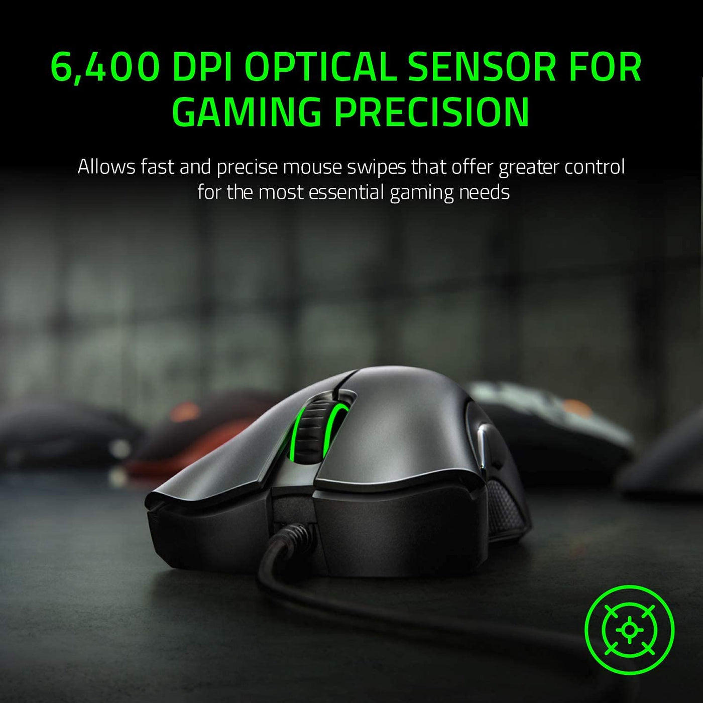 Razer DeathAdder Essential Gaming-Maus, optischer Sensor, 6400 DPI, 5 programmierbare Tasten, mechanische Schalter, gummierte Seitengriffe, klassisches Schwarz