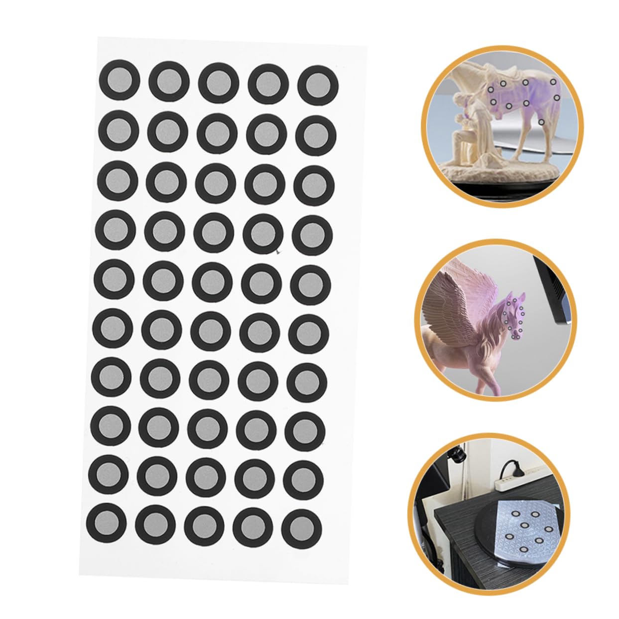 ARTIBETTER 15 Blatt Scanner Reflexfolienaufkleber 3D Scan Marker 3D Scan Referenzpunkte Scanner Markierungspunkte Referenzpunkte Zum Scannen 3D Scanner Zubehör Das Haustier