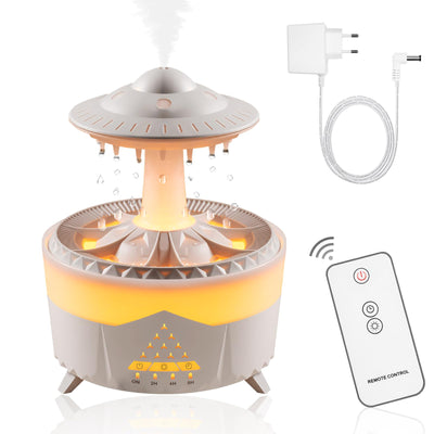 OneNine 450ML Regen Wolken luftbefeuchter, Diffusor für ätherisches Öl mit 7 Farben Nachtlicht, Rain Cloud Humidifier mit Fernbedienung Pilz Wasser Lampe Raumbefeuchter für Zuhause, Büro, Zimmer