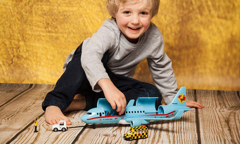 siku 5402, Verkehrsflugzeug mit Zubehör, Kunststoff, Hellblau, Viele Funktionen, Kombinierbar mit siku-Modellen in unterschiedlichen Maßstäben