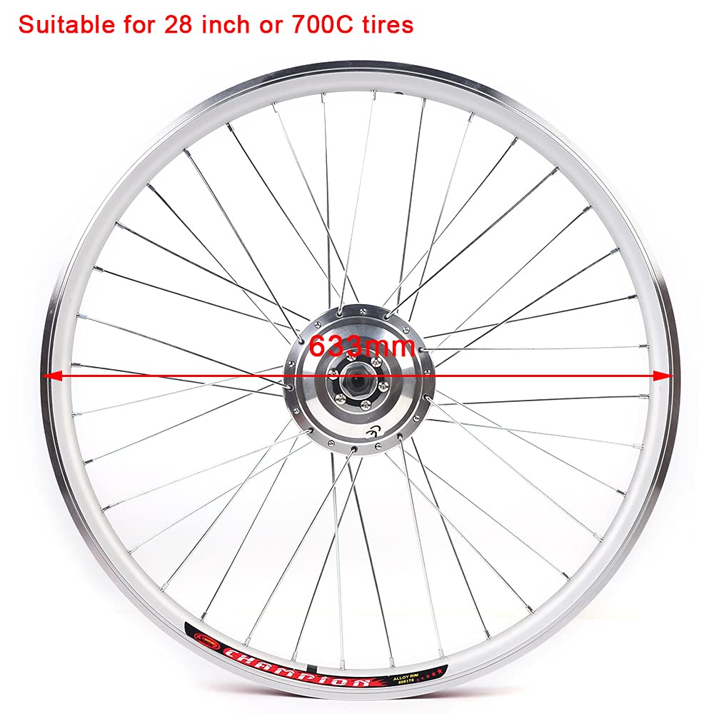28 Zoll Ebike Umbausatz, 36V 250W Heckmotor Fahrrad E-Bike Hub Umbausatz mit LCD Display, Höchstgeschwindigkeit bis zu 30km/h. E-Bike Hinterrad Umbausatz Kit Pedelec Umbausatz