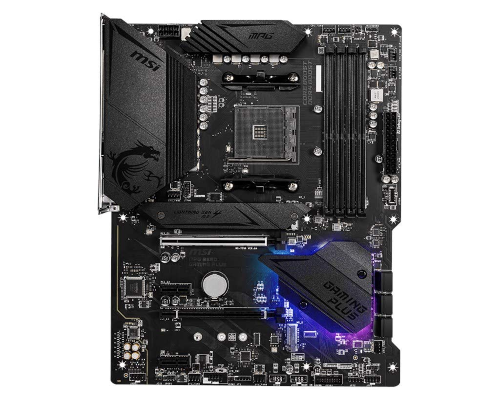 MSI MPG B550 Gaming Plus (ATX AMD AM4 DDR4 M.2 USB 3.2 Gen 2 HDMI ATX Gaming Motherboard AMD Ryzen 5000 Prozessoren