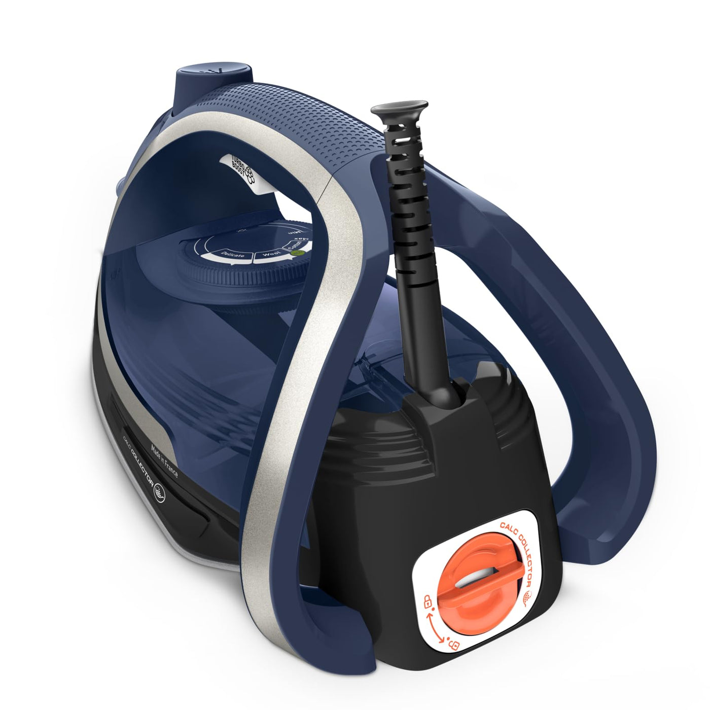 Tefal Ultragliss Plus Anti-Kalk Dampfbügeleisen, 2800 Watt, abnehmbarer Kalk-Kollektor, 50 g/Min. Dampfabgabe, 260 g/Min. Dampfstoß, Abschaltautomatik, Made in France, blau/weiß, FV6846