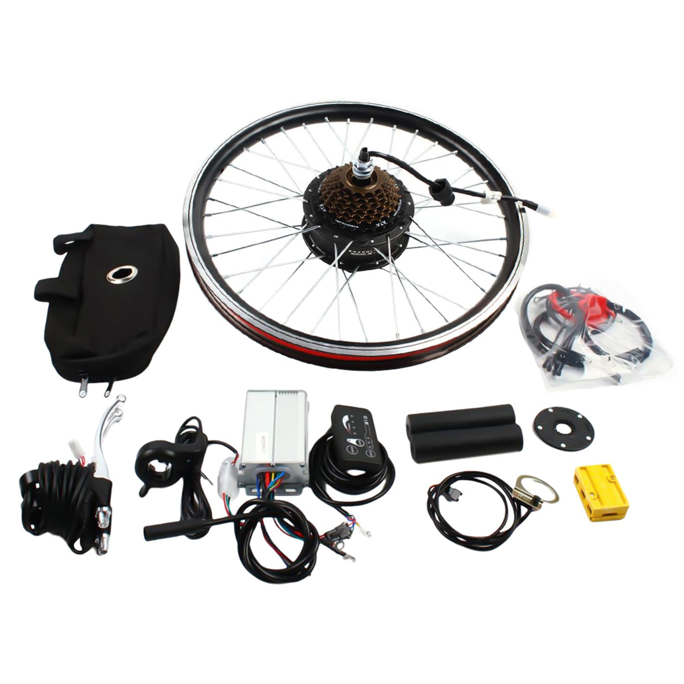 NIGORIY 20 Zoll Hinterer E Bike Kit 36V 250W Ebike Umbausatz 30 km/h Elektrofahrrad Umbausatz 5-Punkt-Assistenzsensor Electric Bicycle Conversion Kit mit SW-810LED-Anzeige