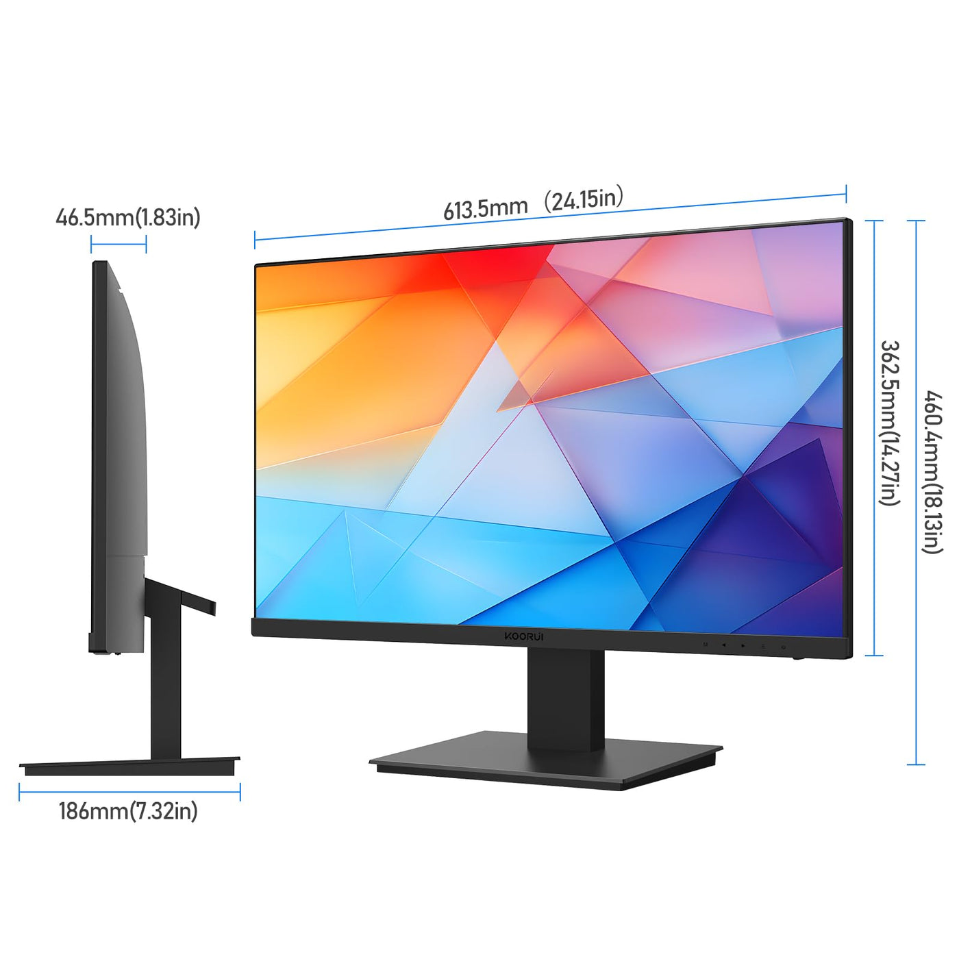 KOORUI PC Monitor 27 Zoll, Gaming Bildschirm 100Hz Full HD(1920 x 1080) mit integrierten Lautsprechern, HDMI, IPS Display, Neigungsverstellbar, Augenpflege, VESA-Wandmontage