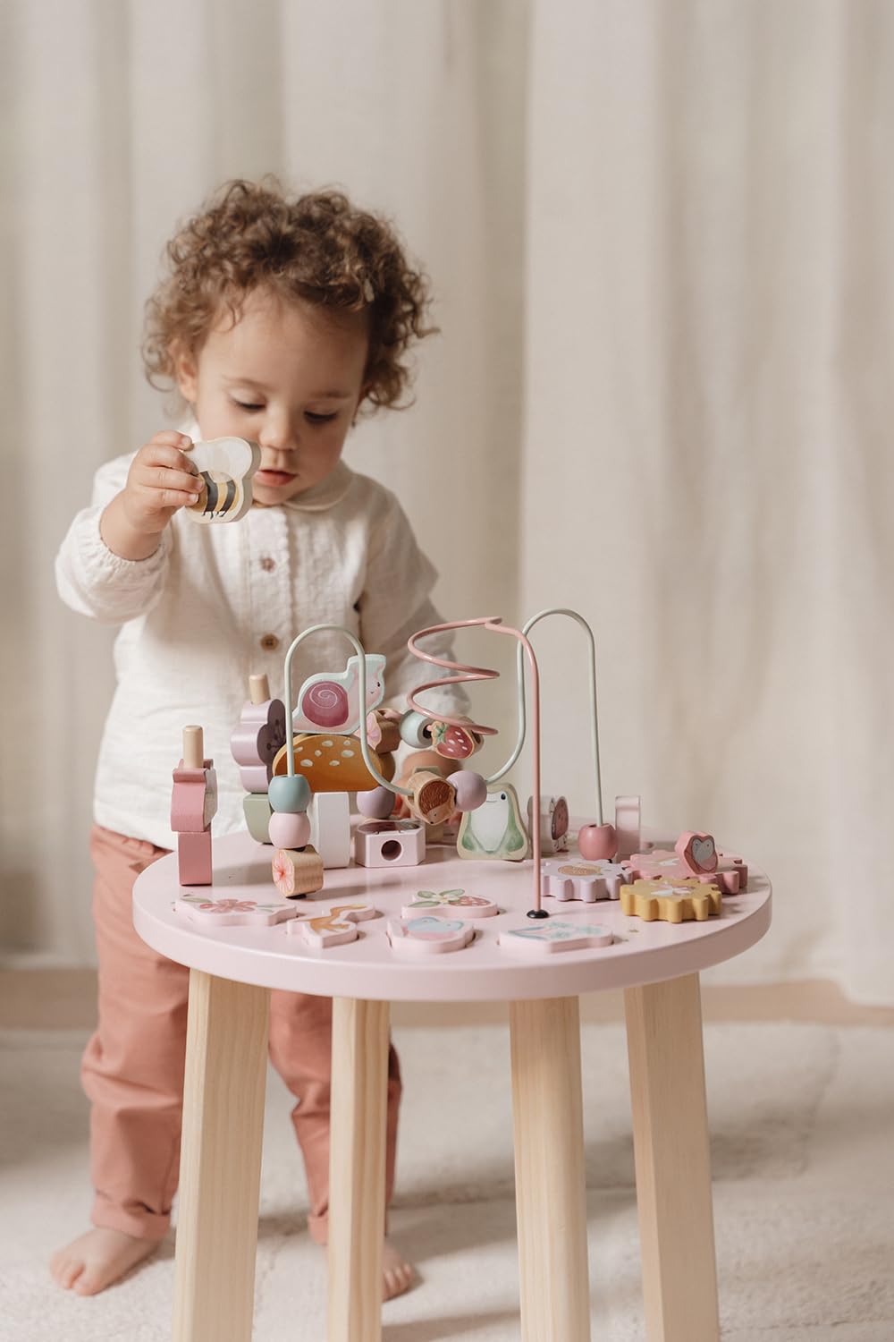 Little Dutch 7341 Holz Aktivitätstisch/Spieltisch - Fairy Garden rosa