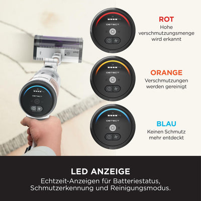 Shark Detect Clean & Empty Akku-Staubsauger, kraftvolle Saugkraft mit DirtDetect-Technologie, selbstleerender 2-l-Basisstation, 60 Min. Laufzeit, Anti Hair Wrap, Staub-Fugendüse, Weiß IW3612EU