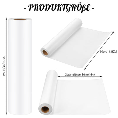 30cm x 50m Transparentpapier Rolle, Skizzenrolle 26 g/m² Seidenpapier Malpapier Rolle Schnittmusterpapier Architektenpapier Rolle für Zeichnen Skizzieren Verpacken Ostergeschenke
