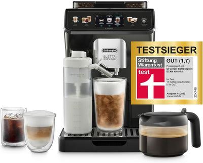 De'Longhi Eletta Explore Perfetto Kaffeevollautomat Milchsystem,heiße und erfrischende Getränke,Kaffeekanne inklusive +Original Wasserfilter Pflege und Schutz der Maschine,optimiert die Kaffeequalität