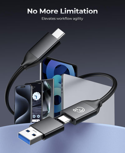 ORICO 1 TB Externe SSD mit 2 in 1 USB C Kabel, Externe Festplatte SSD USB 3.2 Gen 1 bis zu 460MB/s, Portable SSD für USB-C Smartphone, PC, Tablet, Labtop - M25PRO