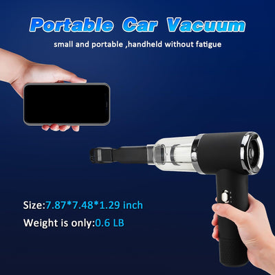 D-Lumina Handstaubsauger，15000PA kabelloser Handstaubsauger Akku mit USB-C Schnellladung，Auto Staubsauger Stark Waschbar mit HEPA-Filter，Hand Vacuum Cleaner für Auto/Haus/Haustiere